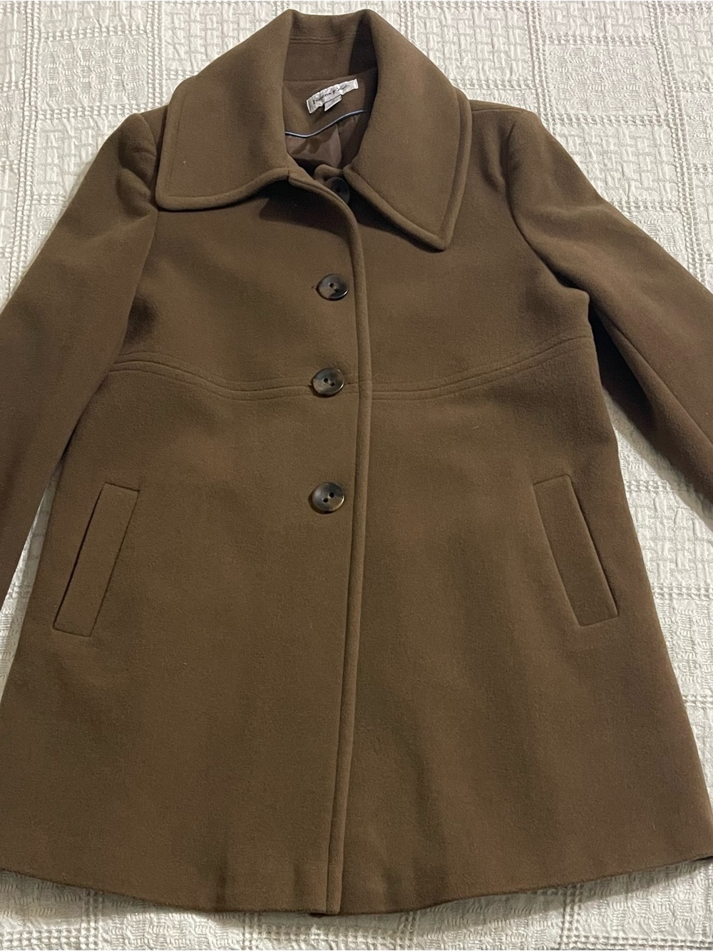 Preston & York Brown Wool-Blend Pea Coat